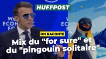 Ce manchot offre au « for sure » de Macron à Davos sa meilleure mise en scène possible