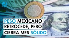 Peso mexicano retrocede levemente contra el dólar, pero perfila un cierre de mes sólido