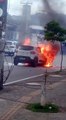 Carro pega fogo na Feira de São Joaquim, em Salvador; veja vídeo