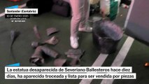 Aparece el monumento en honor al golfista Severiano 'Seve' Ballesteros troceada