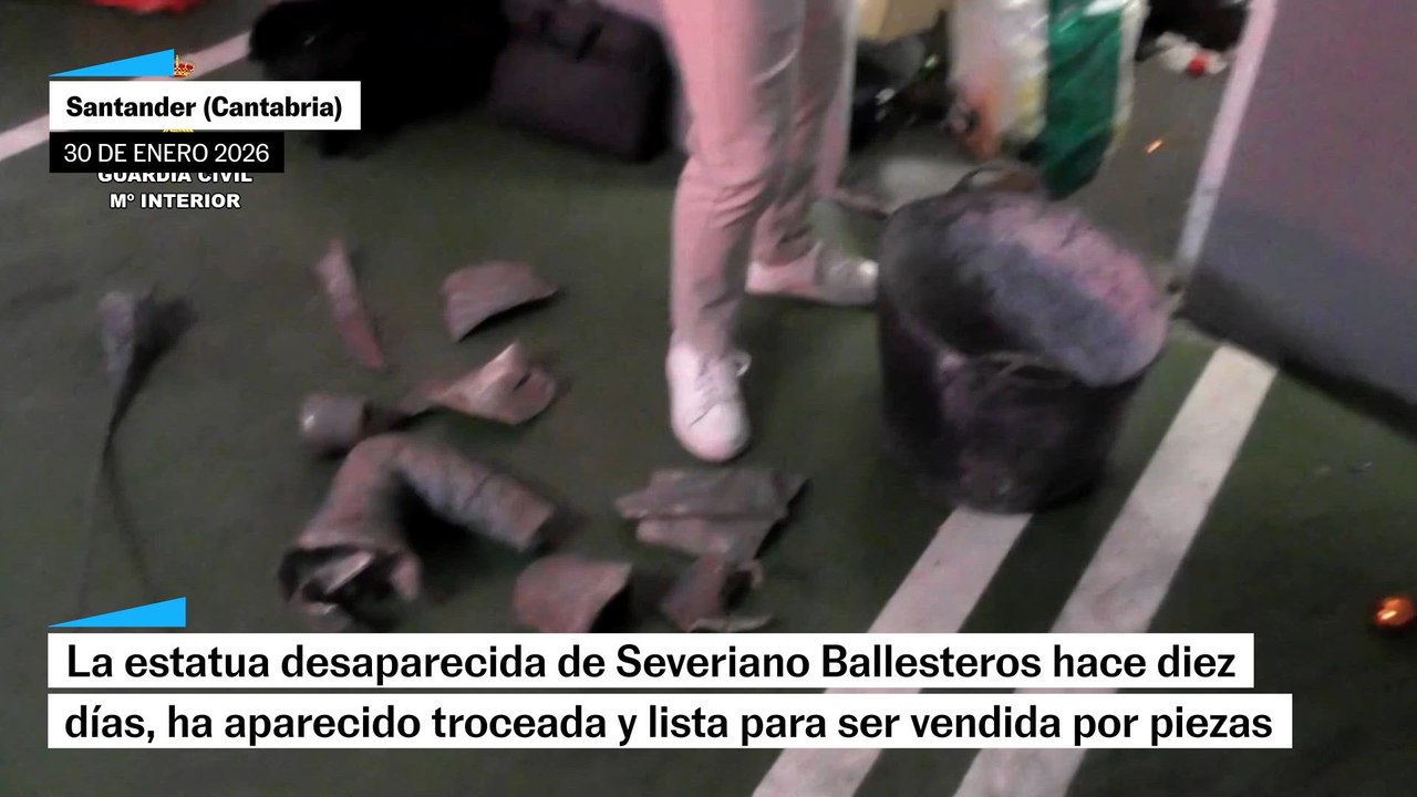 Aparece el monumento en honor al golfista Severiano 'Seve' Ballesteros troceada