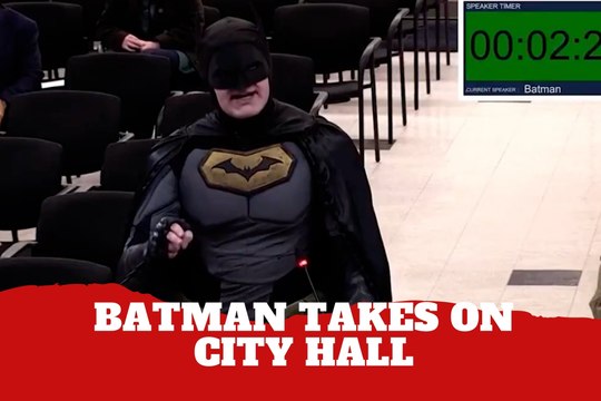 Man dressed as Batman confronts Santa Clara council over alleged ICE cooperation