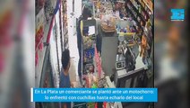 La Plata: a cuchillazos, se plantó a un motochorro y lo echó del almacén