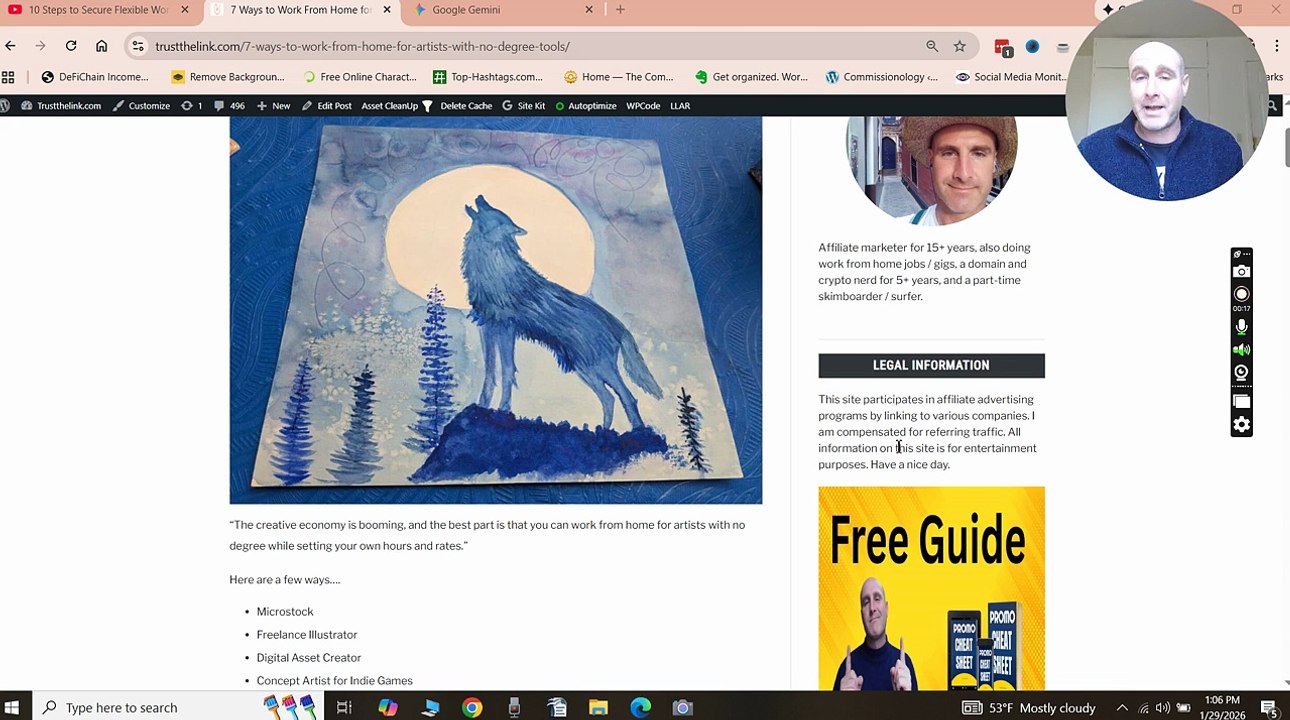 work from home as an artist