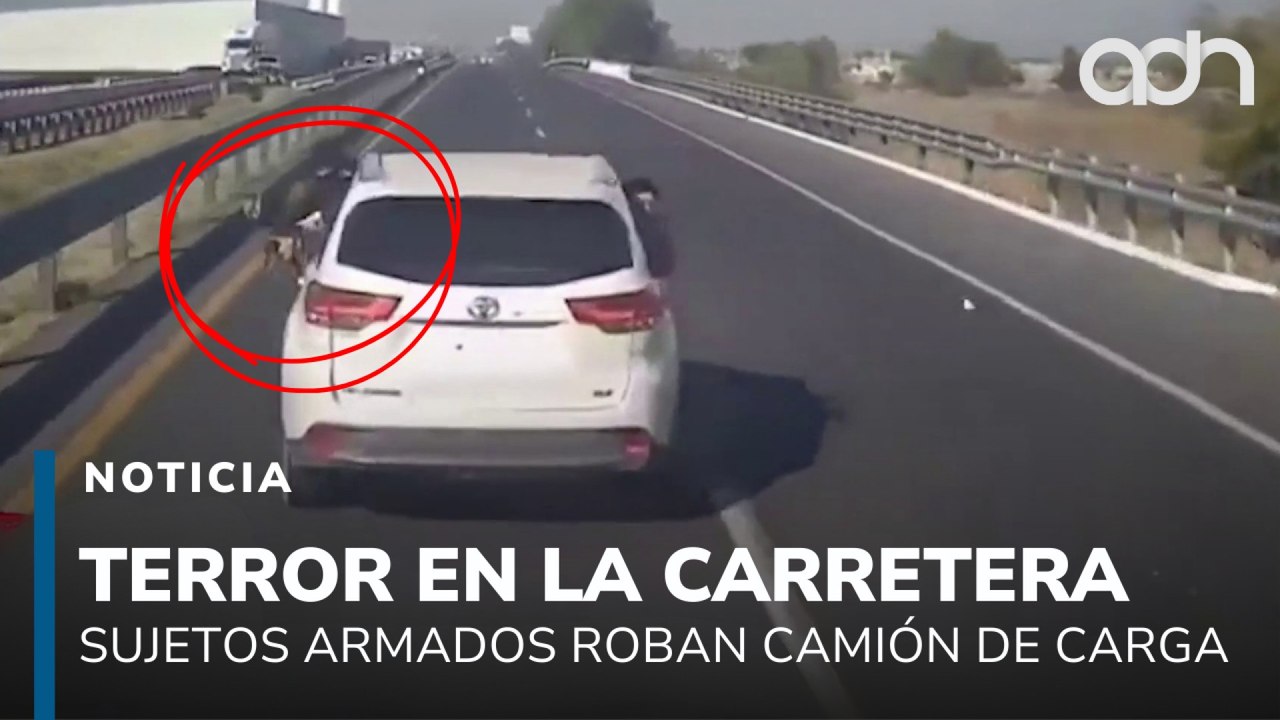 Graban asalto en la México-Puebla, sujetos disparan contra camión de materiales