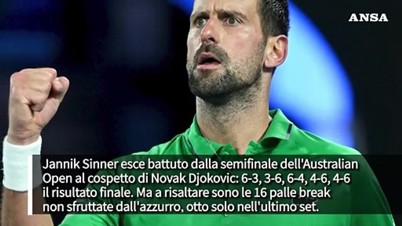 Australian Open, Djokovic batte Sinner e sfida Alcaraz