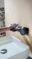 Titanium LED digital display wall mounted bathroom faucet