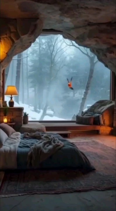 Cave resort bedroom.