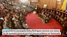 Delcy Rodríguez anuncia una amnistía general para los presos políticos en Venezuela