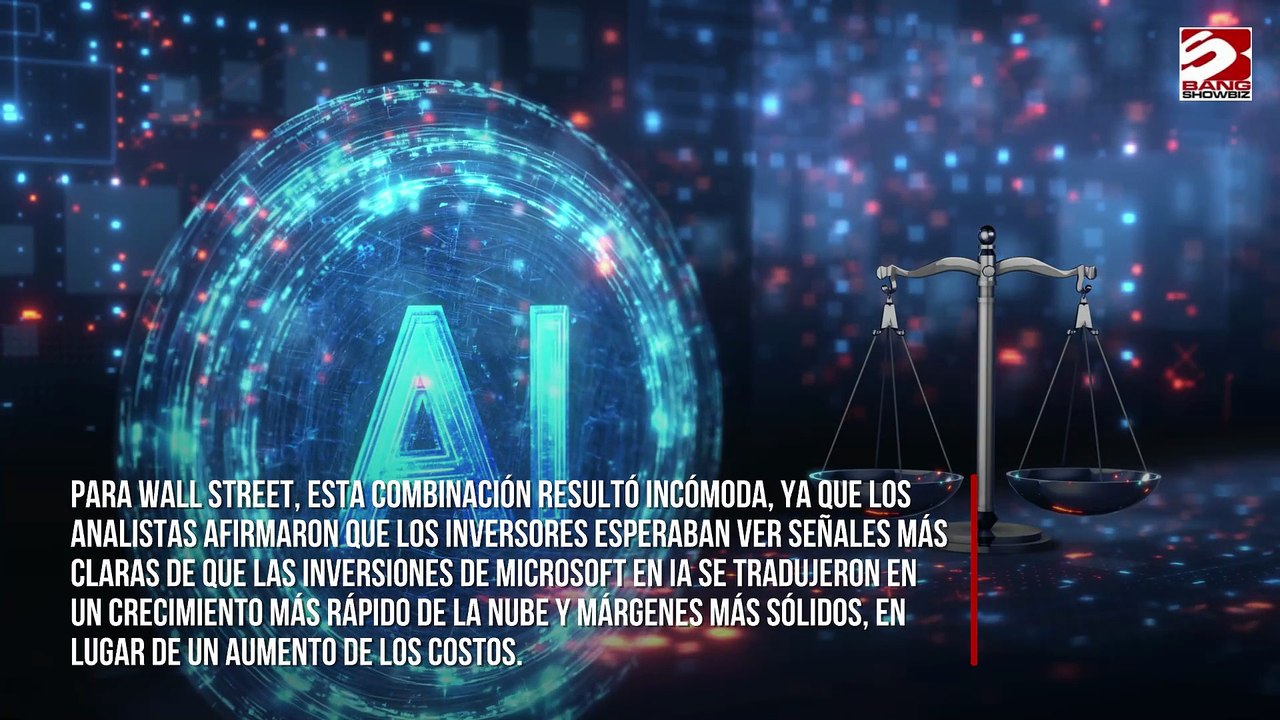 Acciones de Microsoft caen drásticamente ante cuestionamientos de las inversiones en IA en Wall Street