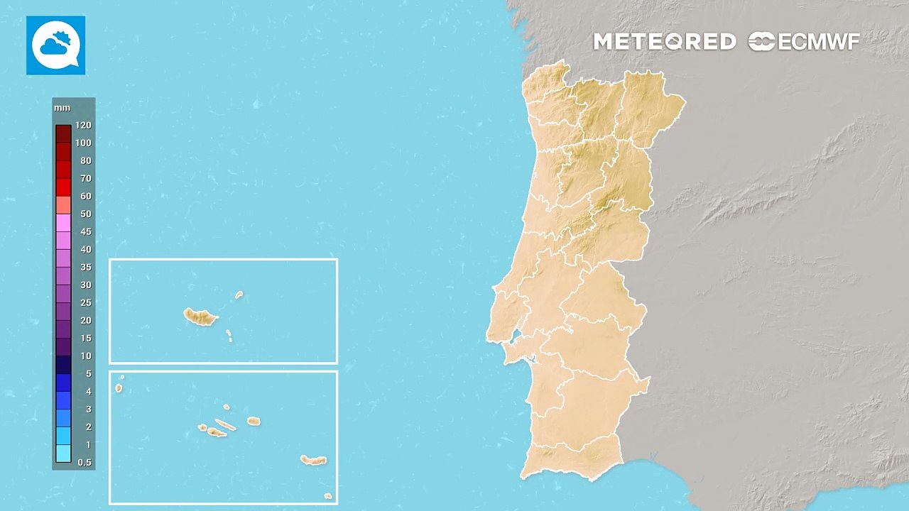 Portugal sob aviso: Modelo Europeu prevê mais de 100 mm de precipitação sobre solos já saturados