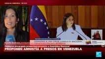Presidenta encargada de Venezuela propone amnistía a presos