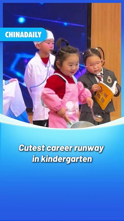 POV: You step into a Chinese #kindergarten, and everyone's a tiny professional. Police officers, nurses, teachers, firefighters… and this little chef who's the star of the runway! #DIY #cute #FunChina