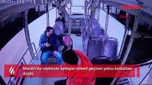 Otobüste bir anda yere yığıldı! Epilepsi nöbeti geçiren yolcunun o anları kamerada