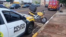 Motociclista fica ferido após colisão com carro no Centro de Toledo