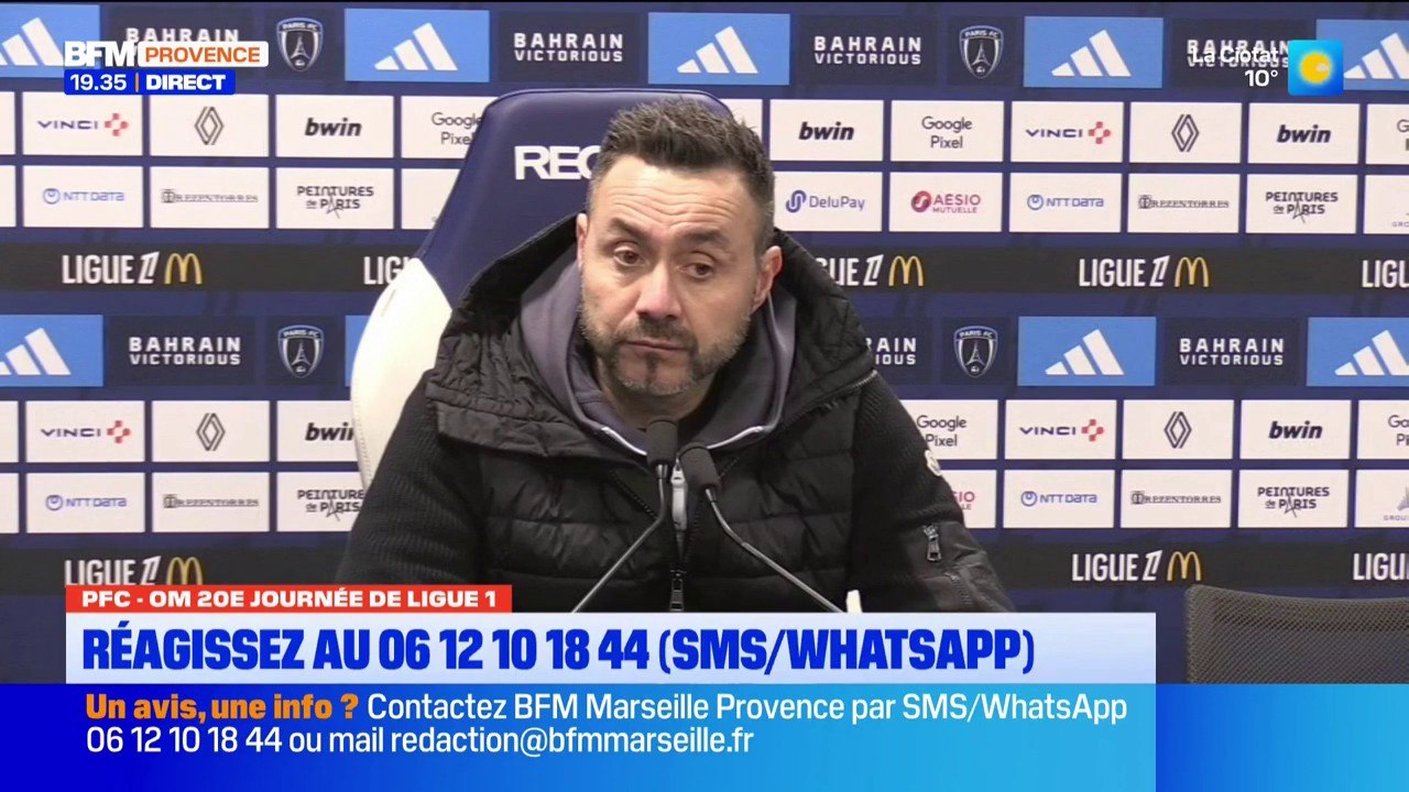 "Il faut comprendre la situation". Les mots de Roberto De Zerbi après le match nul contre le PFC