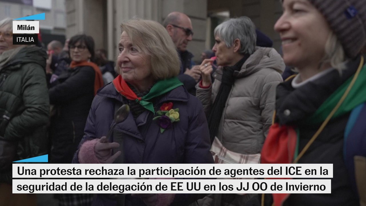 Cientos protestan en Milán por el papel del ICE de EE. UU. en la seguridad de los Juegos