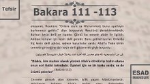 Esad Mansur - Bakara Suresi Tefsiri 111-113