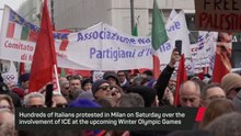 Hundreds protest in Milan over ICE's involvement at Winter Olympics