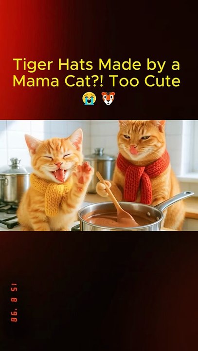 Mama Cat Makes Tiny Tiger Hats for Her Kittens 😭🐯 | Too Cute to Handle