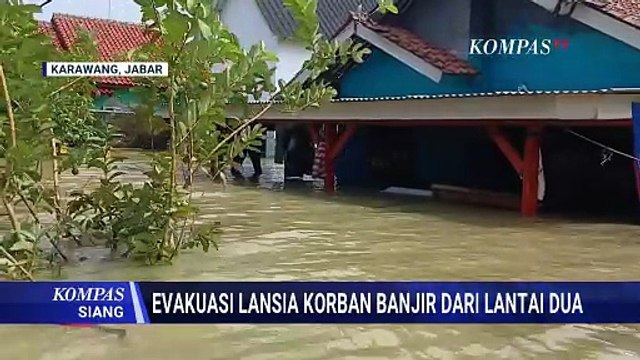 Pantauan Udara Banjir Setinggi 2 Meter Rendam 31 Desa di Karawang, Warga Mengungsi
