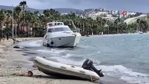 Bodrum'da fırtına kabusu: Çok sayıda tekne kıyıya sürüklendi