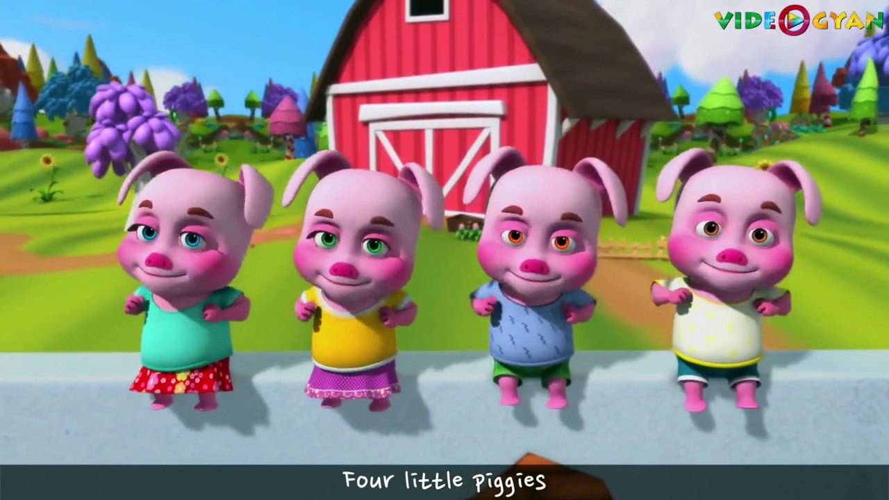 Five little piggies sitting on the wall