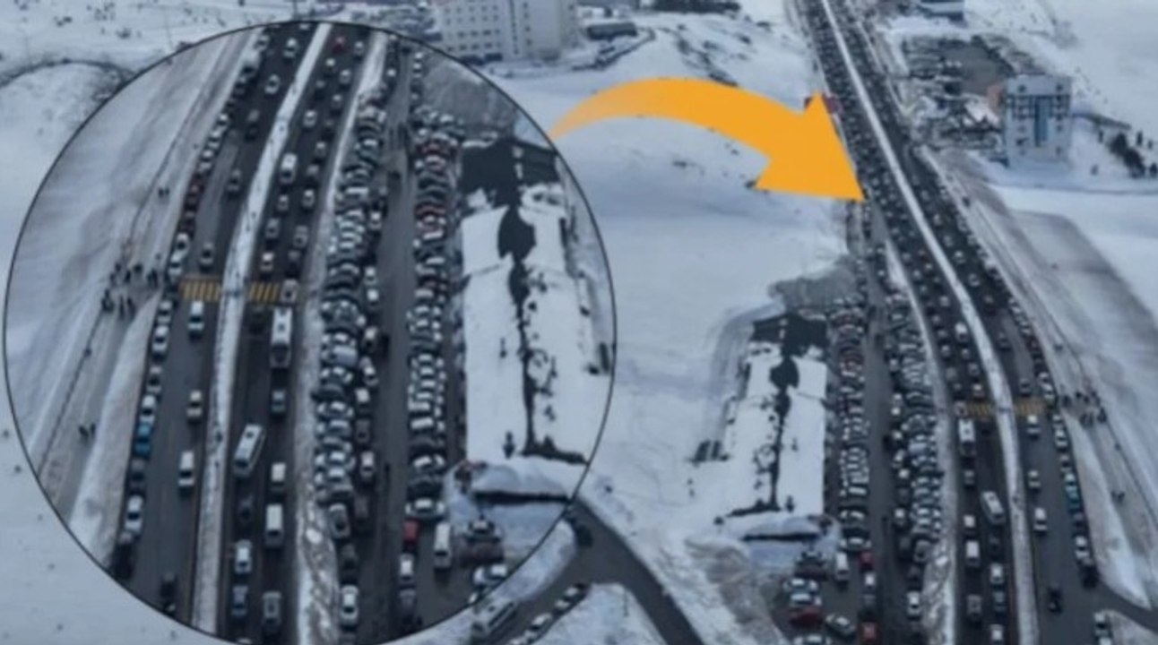 Erciyes Kayak Merkezi’nde sömestirin son gününde trafik yoğunluğu