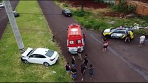 Grave acidente de trânsito mobiliza Siate, Samu e Polícia Militar na Rua Maria Tereza Figueiredo