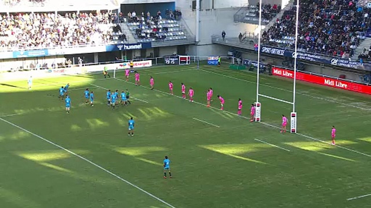 TOP 14 - Essai de Billy VUNIPOLA (MHR) - Montpellier Hérault Rugby - Stade Français Paris