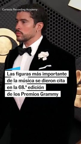 Lady Gaga, Justin Bieber y Bad Bunny posan en los GRAMMY 2026