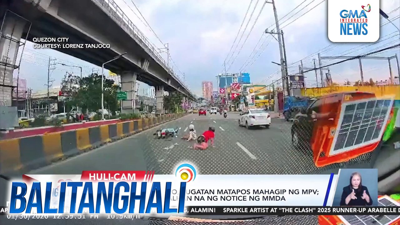 2 sakay ng motorsiklo, sugatan matapos mahagip ng MPV; driver ng MPV, pinadalhan na ng notice ng MMDA | Balitanghali