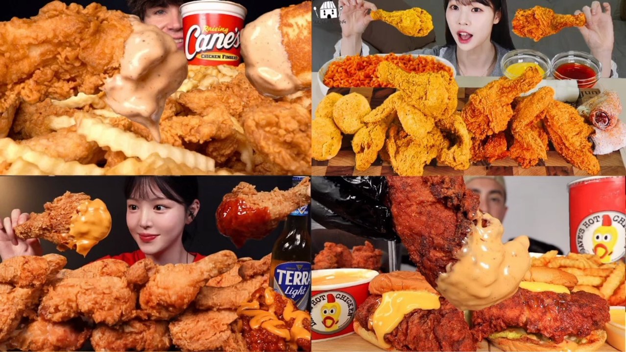 ASMR MUKBANG | CRISPY KFC FRIED CHICKEN | ASMR EATING COMPILATION