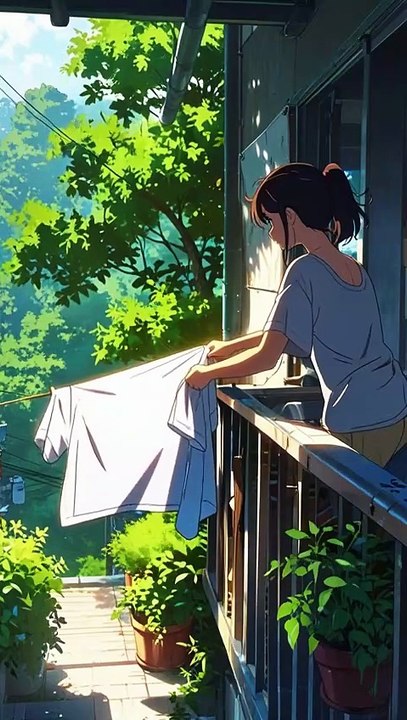 Sunlit Laundry Moment