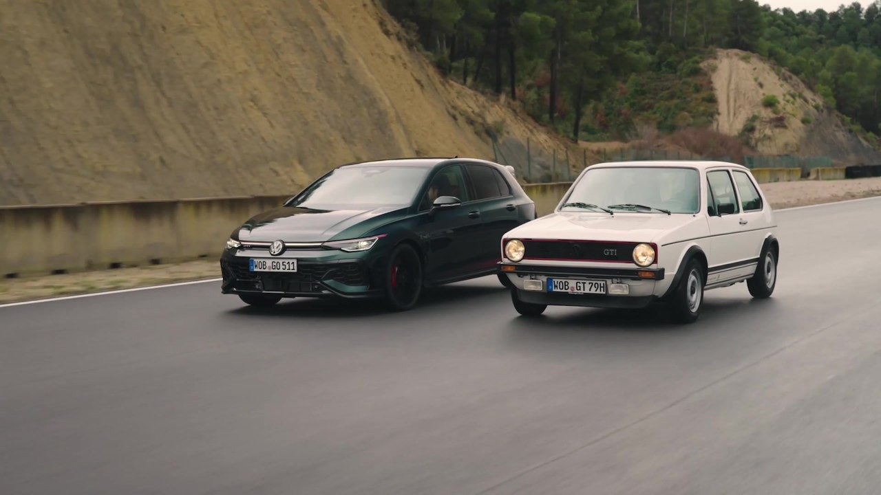 Volkswagen Golf GTI EDITION 50 Dark Moss Green Metallic & Golf 1 GTI Alpine White Driving Video