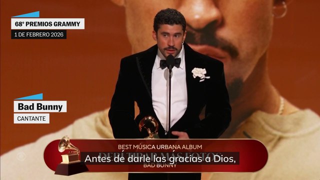 Bad Bunny en los Grammy 2026: Fuera ICE. No somos animales, no somos aliens. Somos humanos.