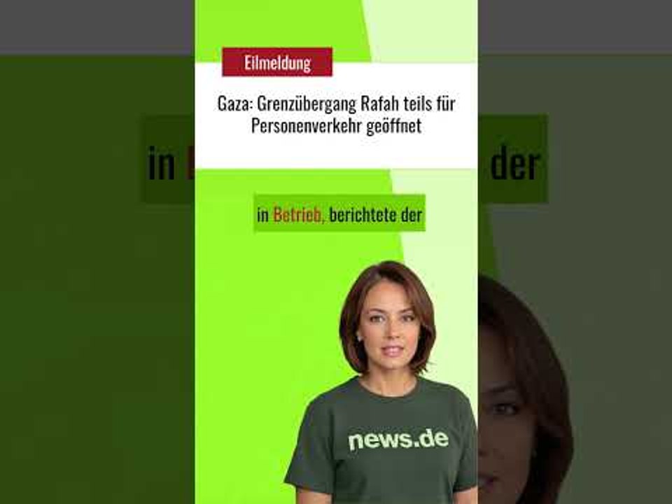 Gaza: Grenzübergang Rafah teils für Personenverkehr geöffnet