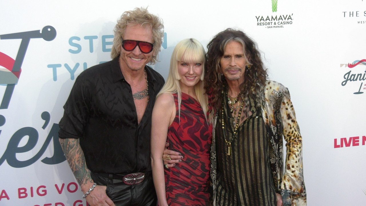 Matt Sorum, Ace Harper, Steven Tyler on the red carpet at Steven Tyler's 7th annual GRAMMY Awards viewing party