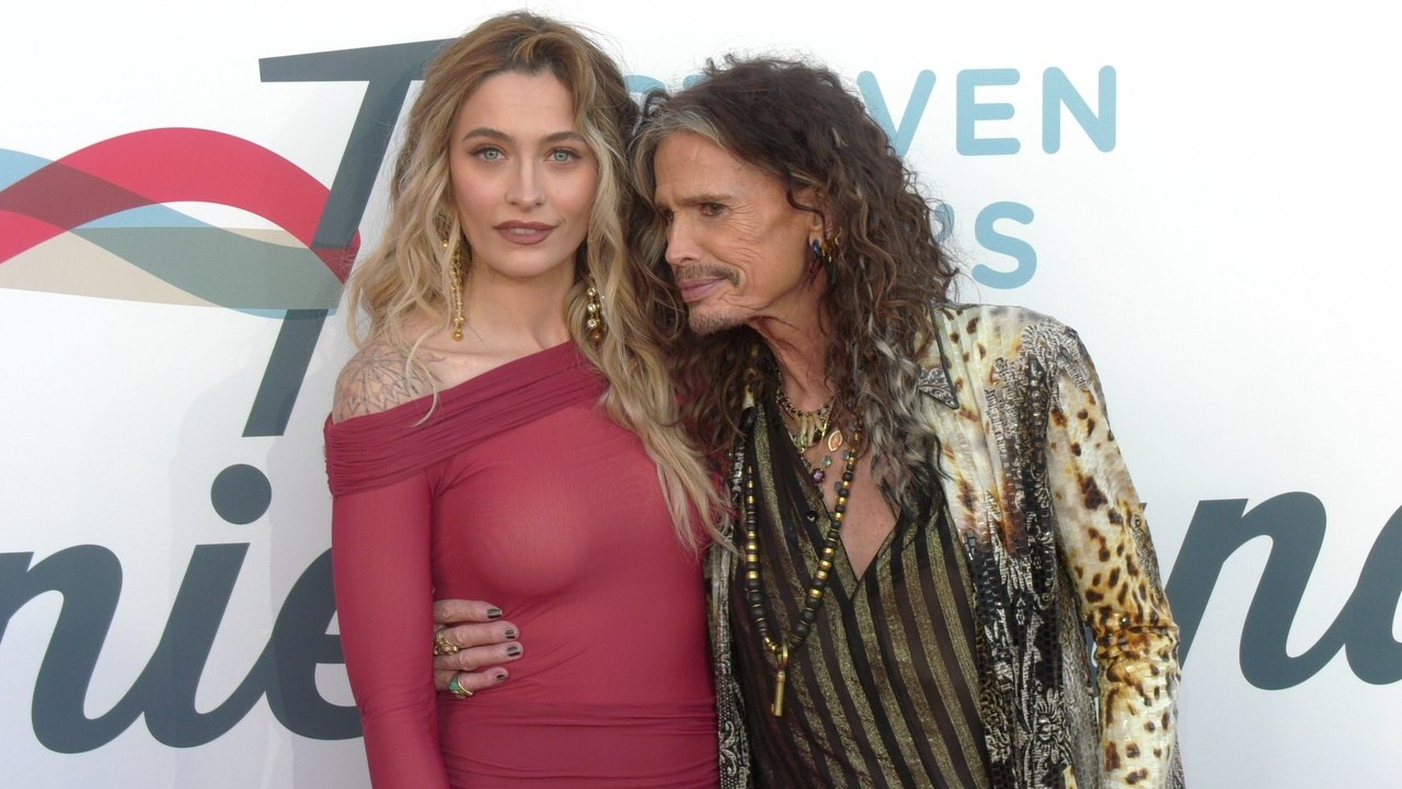 Paris Jackson and Steven Tyler on the red carpet at Steven Tyler's 7th annual GRAMMY Awards viewing party