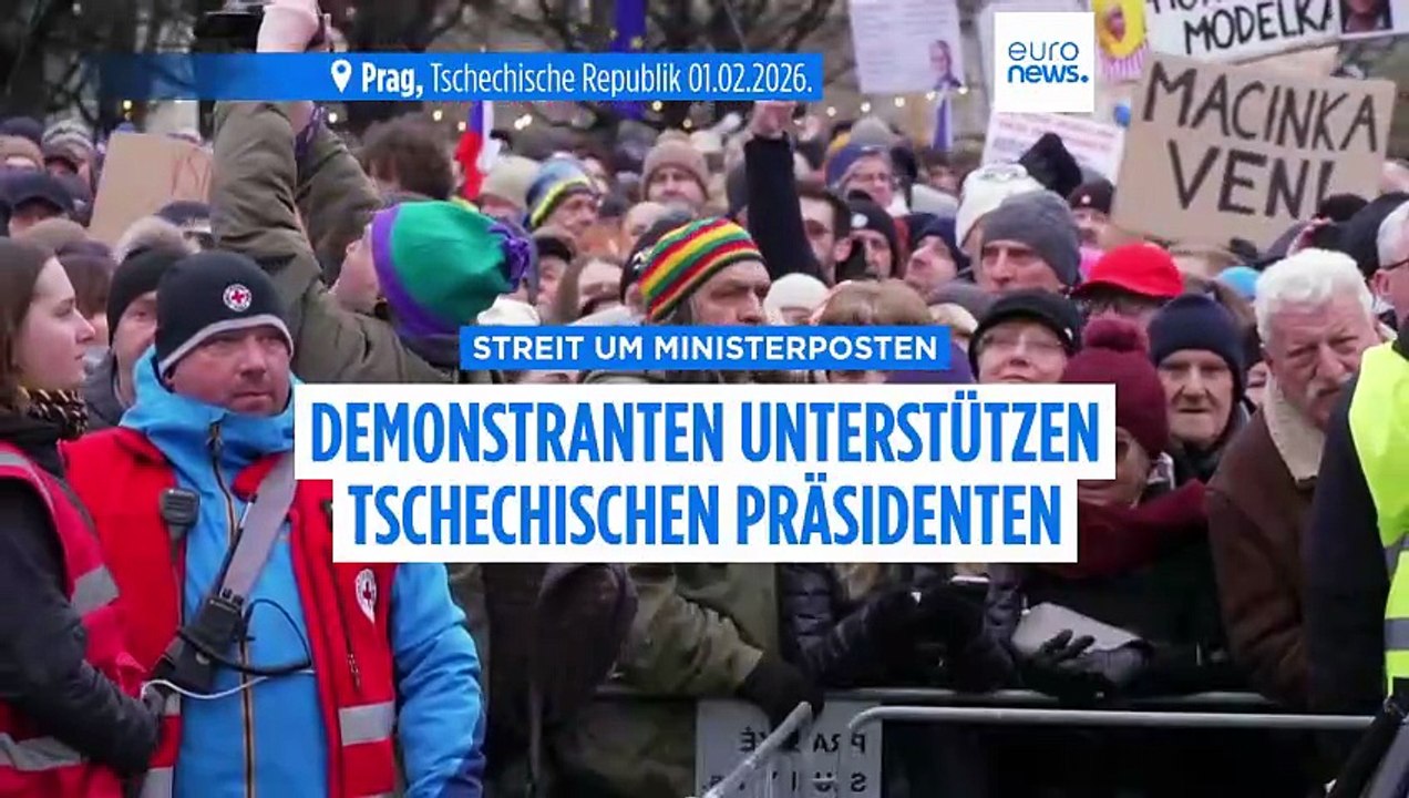 Nach erpressungsvorwurf: zehntausende protestieren für tschechischen präsidenten