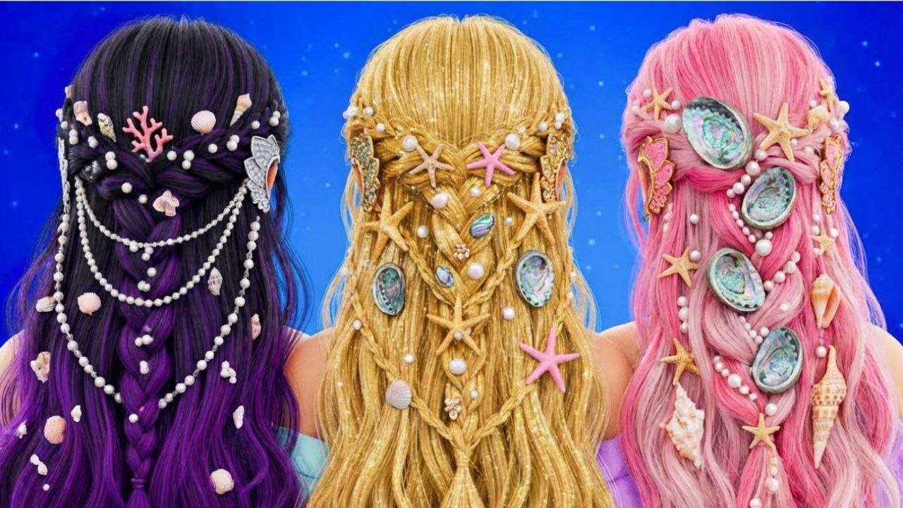 Sirènes aux cheveux noirs vs. sirènes aux cheveux roses 🖤💖 Idées de relooking de sirène magnifiques