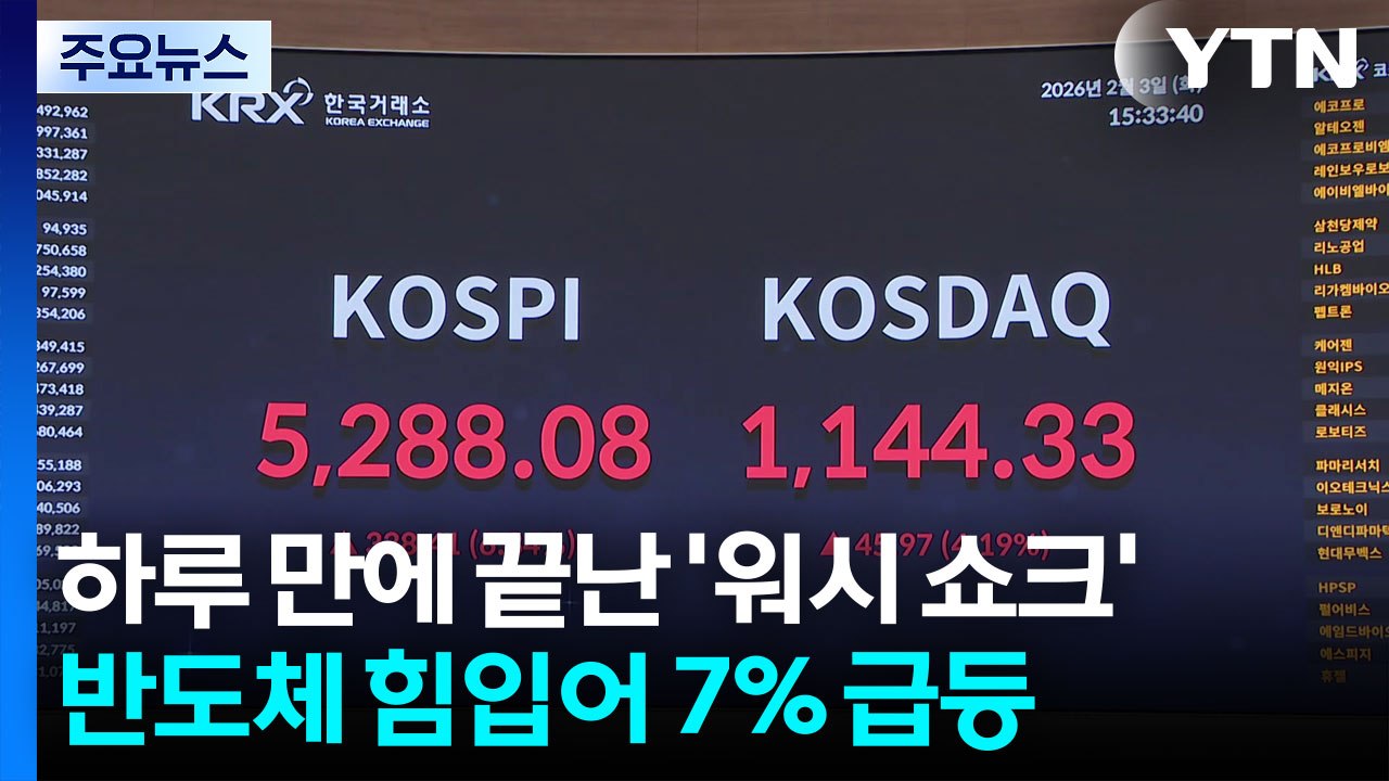 하루 만에 끝난 ’워시 쇼크’...반도체 힘입어 7% 급등 / YTN