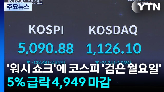 '워시 쇼크'에 코스피 '검은 월요일'...5% 급락 4,949 마감 / YTN