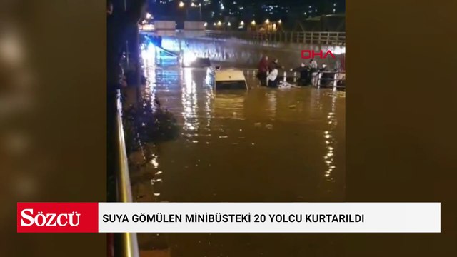 Aydın'da suya gömülen minibüsteki yolcuların kurtarılma görüntüleri ortaya çıktı