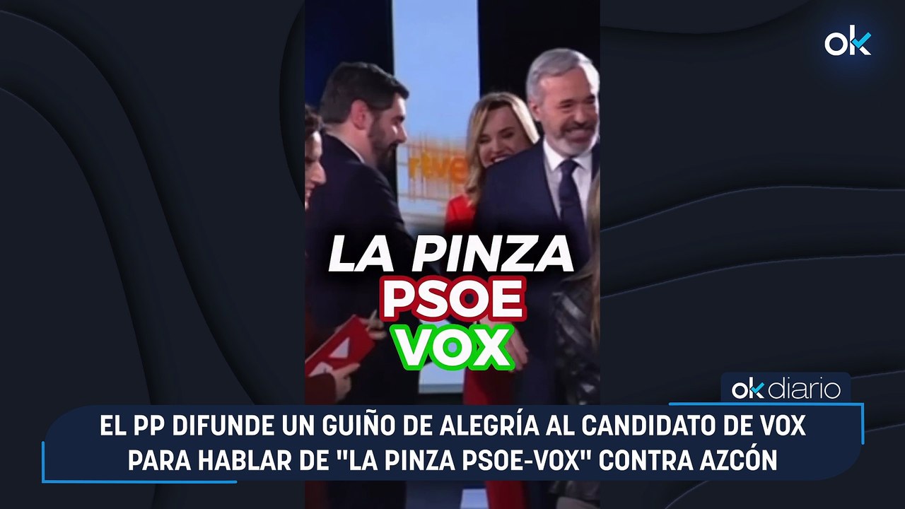 El PP difunde un guiño de Alegría al candidato de Vox para hablar de "la pinza PSOE-Vox" contra Azcón