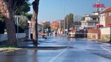 Roma, cede la tubatura di un'abitazione privata: via Prenestina allagata