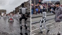 Sorpresa al capodanno cinese: due robot umanoidi rubano la scena sugli Champs-Elysées