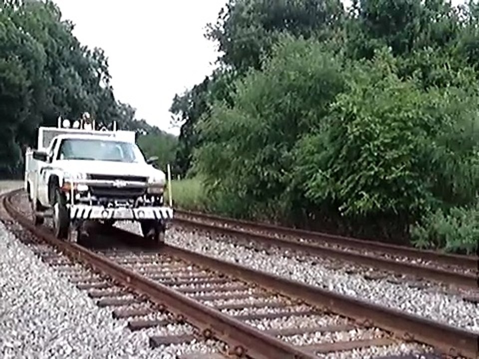 CSX Track Inspection Vehicle on Thomas Viaduct on a hot summer day