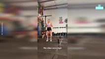Woman Hits Her Forehead With a Barbell When Lifting Weights