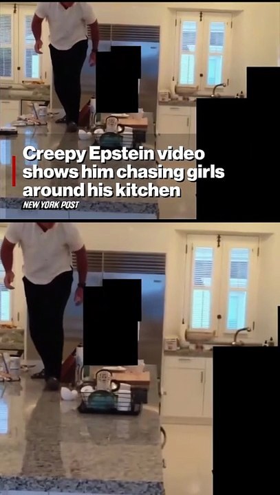 Creepy Epstein video shows him chasing girls around kitchen